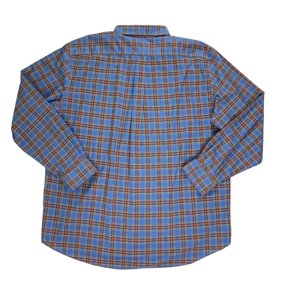 LL Bean Mens Traditional Fit Blue Plaid Button Down Shirt XL - Picture 2 of 9